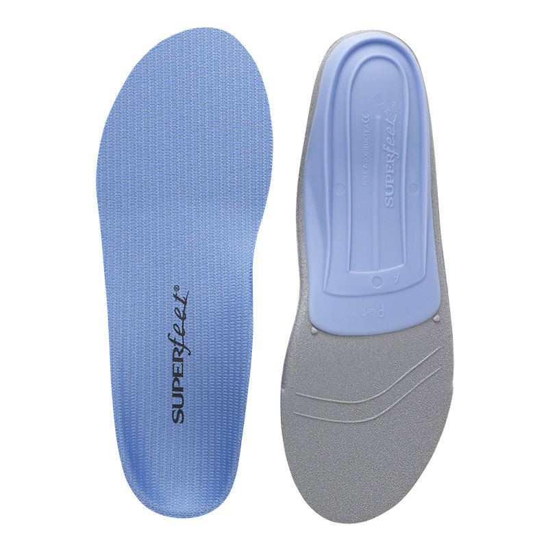 Superfeet blue insoles for sports and athletic activity